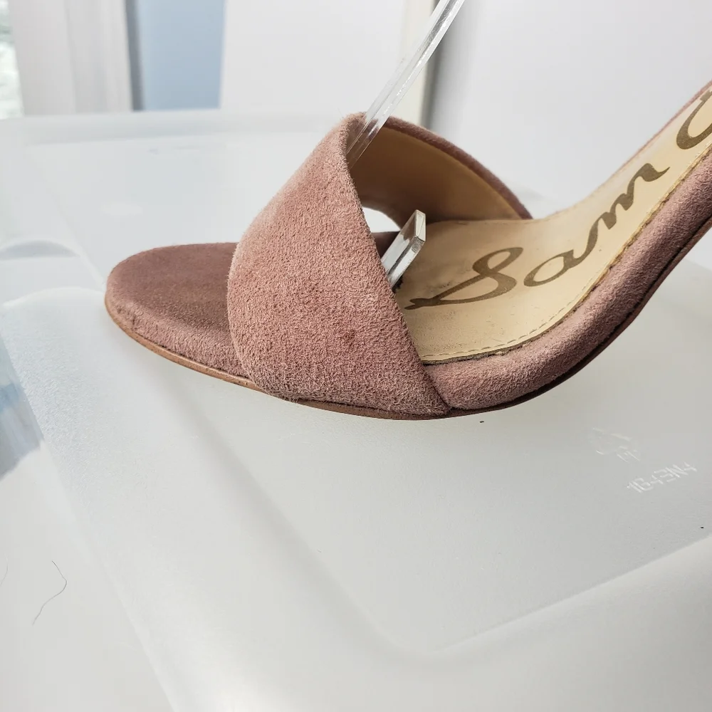 Sam Edelman Yaro Suede Block Heel Ankle Strap Band Petal Pink Event Weddings 7